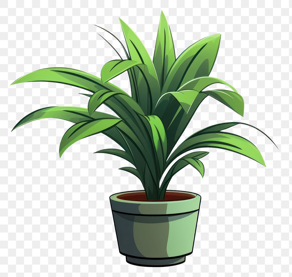 PNG Houseplant cartoon leaf white background. AI generated Image by rawpixel.