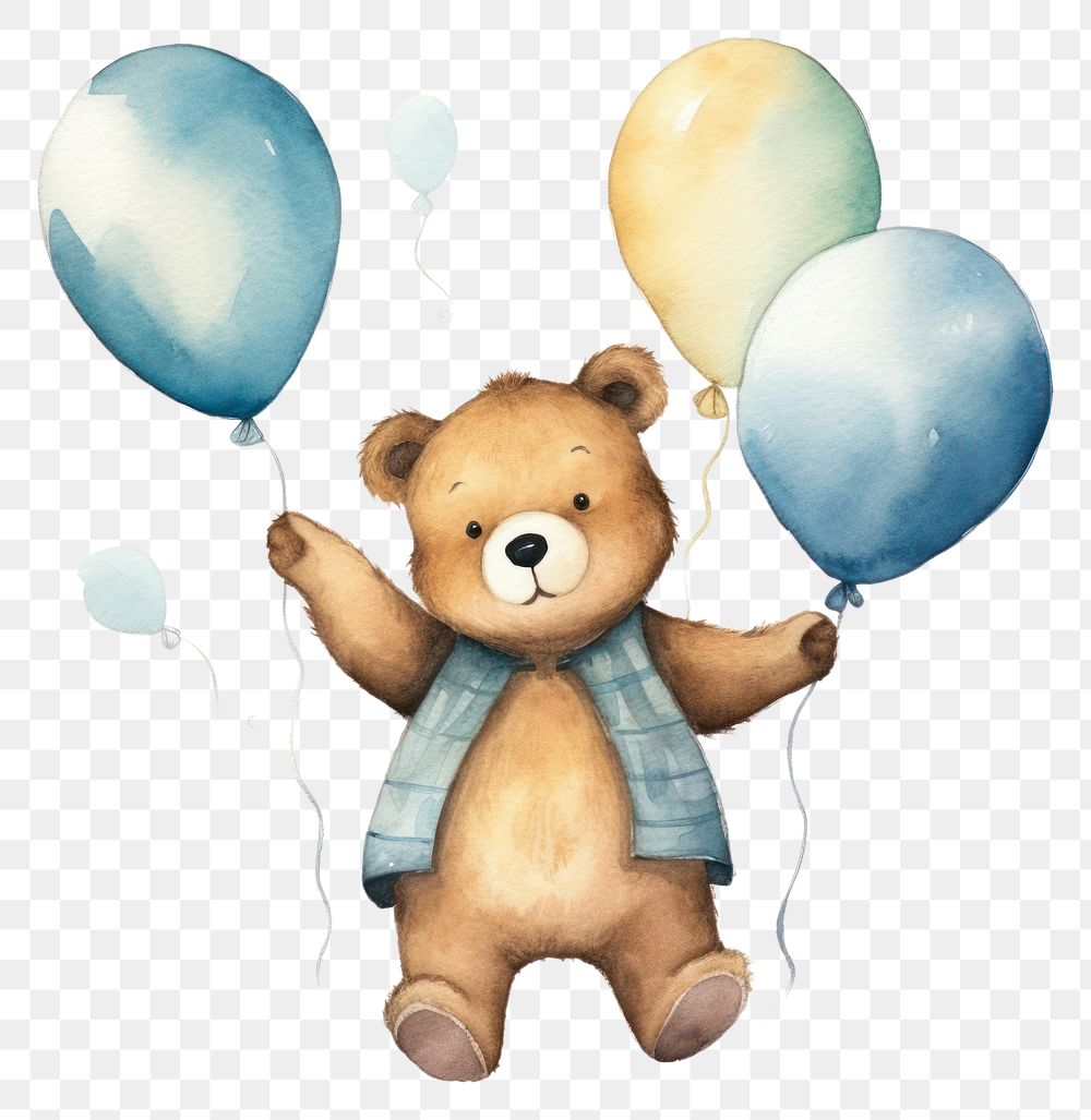 PNG Balloon cute bear toy. AI generated Image by rawpixel.