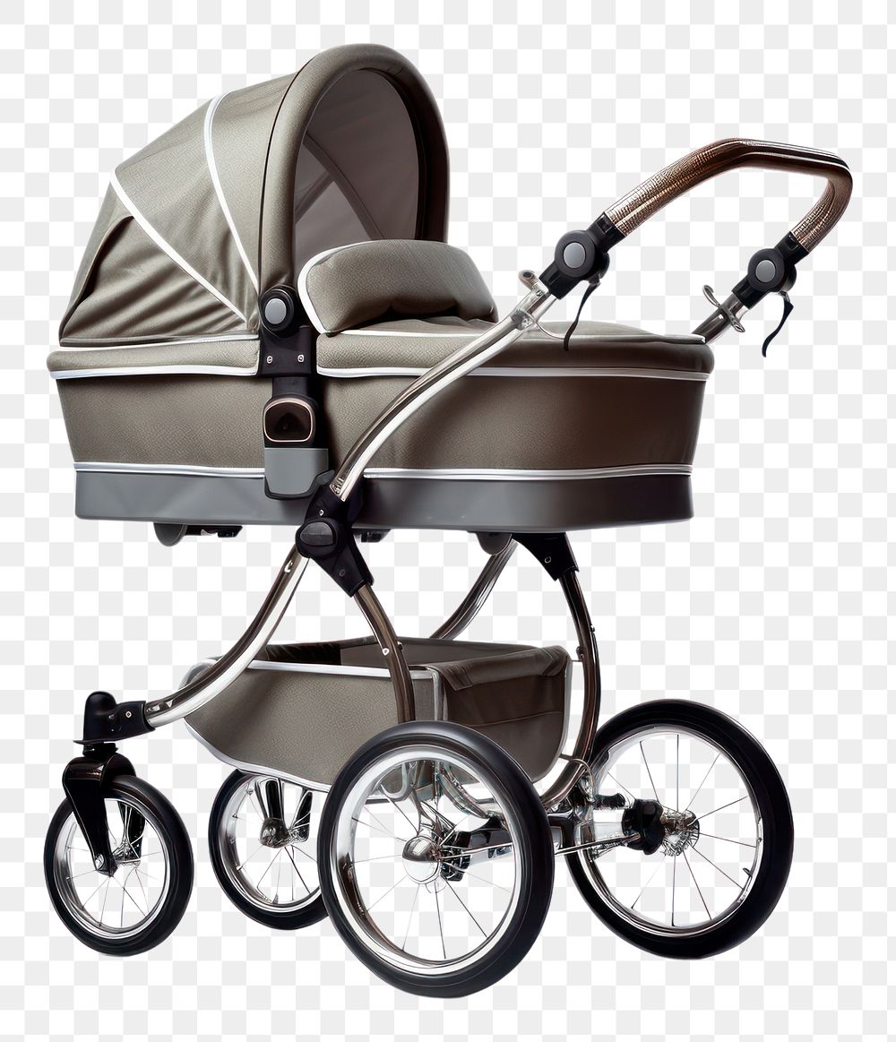 PNG Baby carriage stroller white background baby carriage vehicle. AI generated Image by rawpixel.