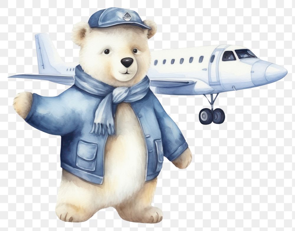 PNG Polar bear aircraft airplane vehicle. AI generated Image by rawpixel.