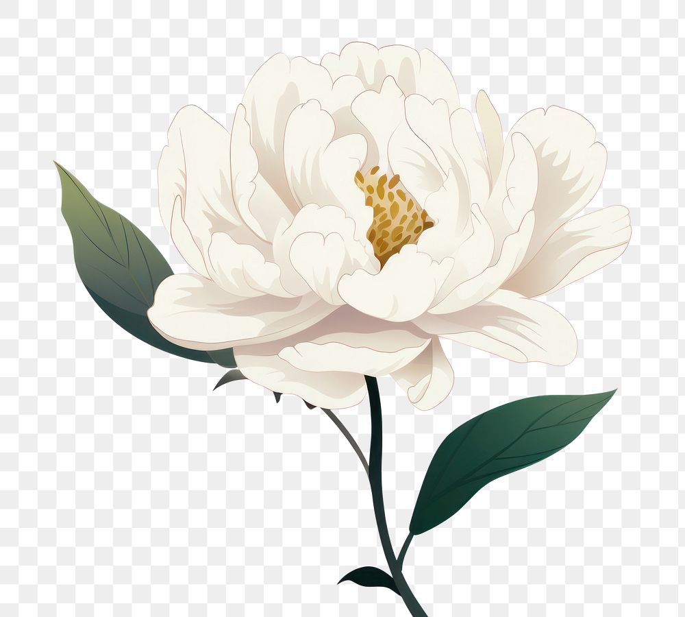 PNG A white peony blossom flower plant. AI generated Image by rawpixel.