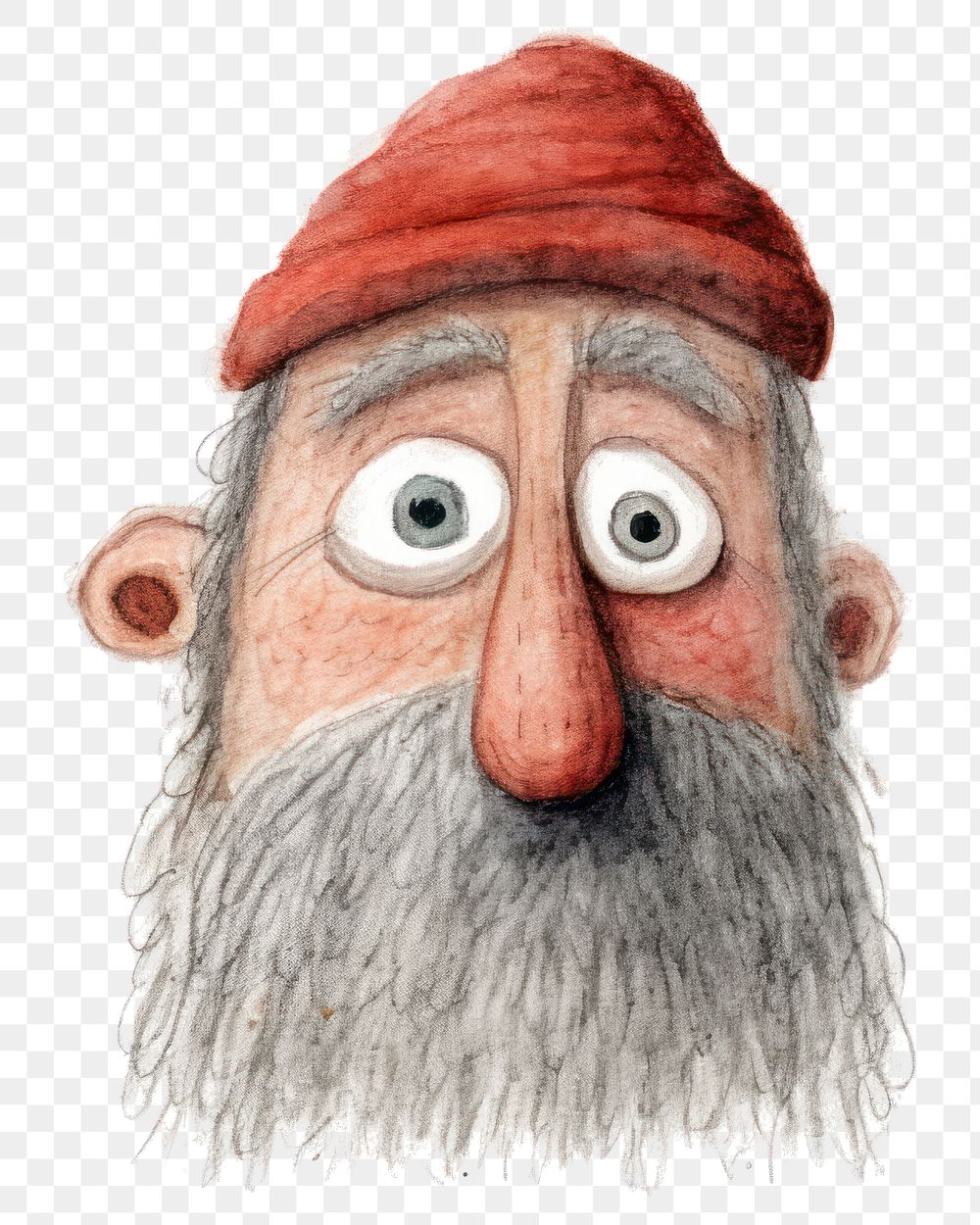 PNG  Old man portrait cartoon drawing. AI generated Image by rawpixel.
