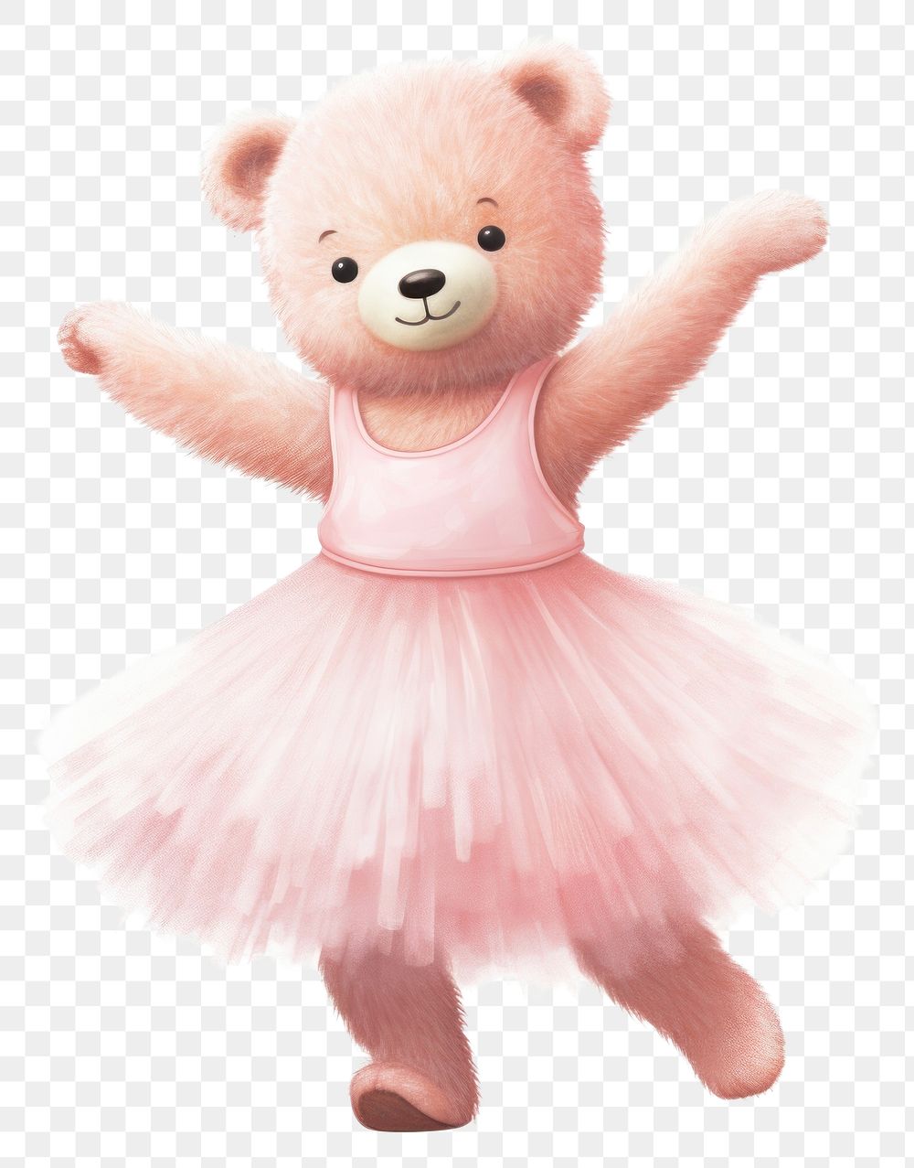PNG  Bear wearing pink ballet tutu dancing mammal plush. AI generated Image by rawpixel.