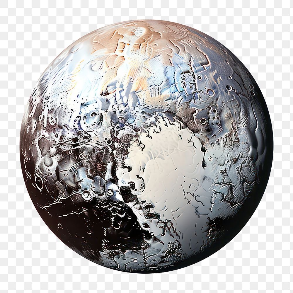 PNG Pluto planet space globe white background. AI generated Image by rawpixel.