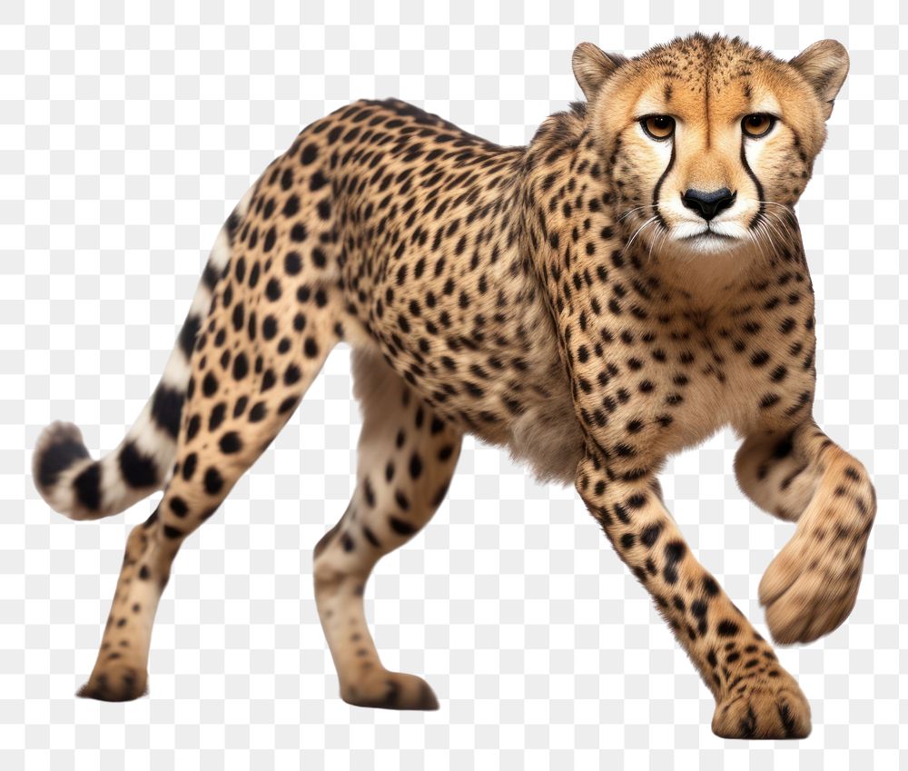 PNG Running cheetah wildlife animal mammal. AI generated Image by rawpixel.
