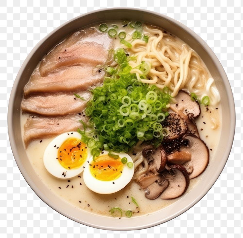 PNG  Ramen plate soup meal. AI generated Image by rawpixel.