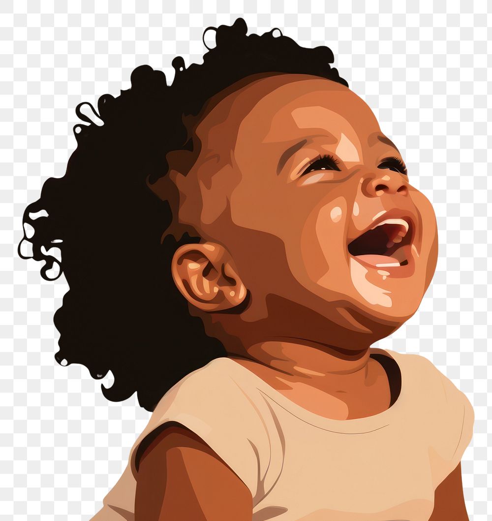 PNG African american baby laughing happiness innocence. AI generated Image by rawpixel.