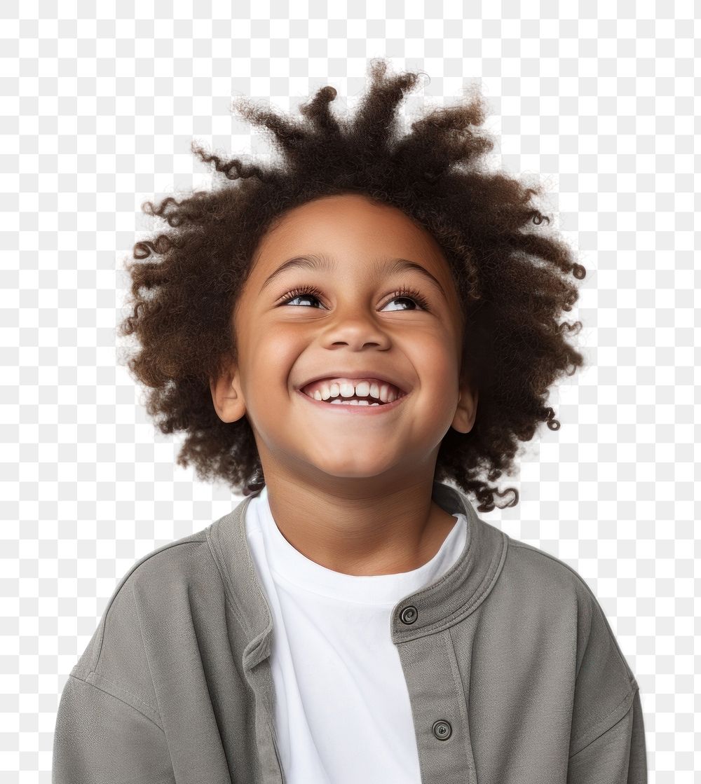 PNG Kid Black portrait smiling. AI generated Image by rawpixel.