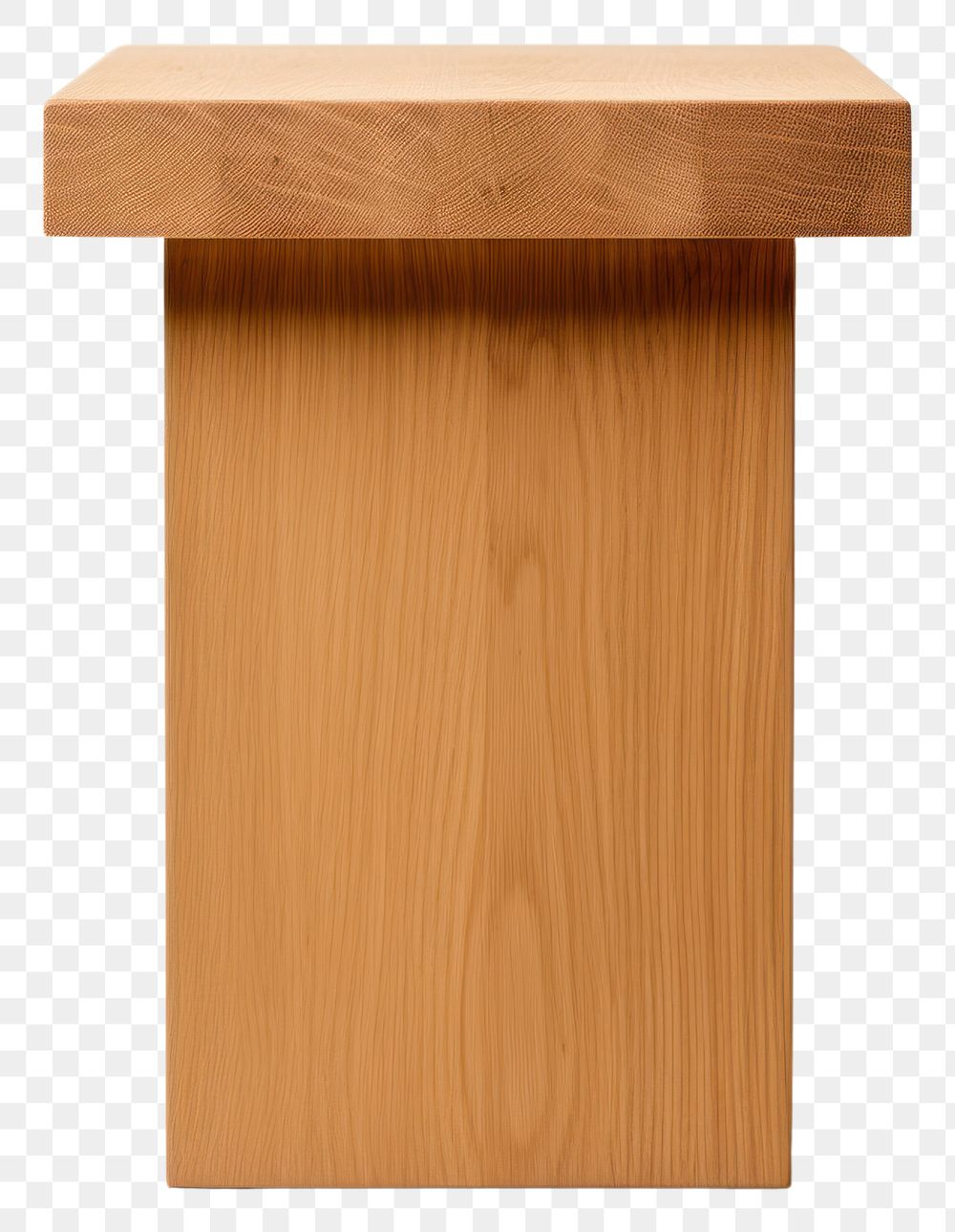 PNG Oak side table furniture plywood white background. AI generated Image by rawpixel.