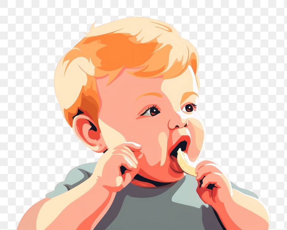 PNG Baby eating frustration displeased innocence. AI generated Image by rawpixel.