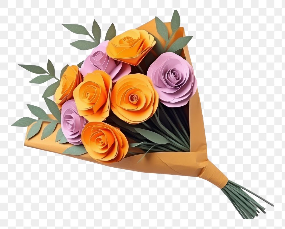 PNG Flower bouquet plant paper rose. 