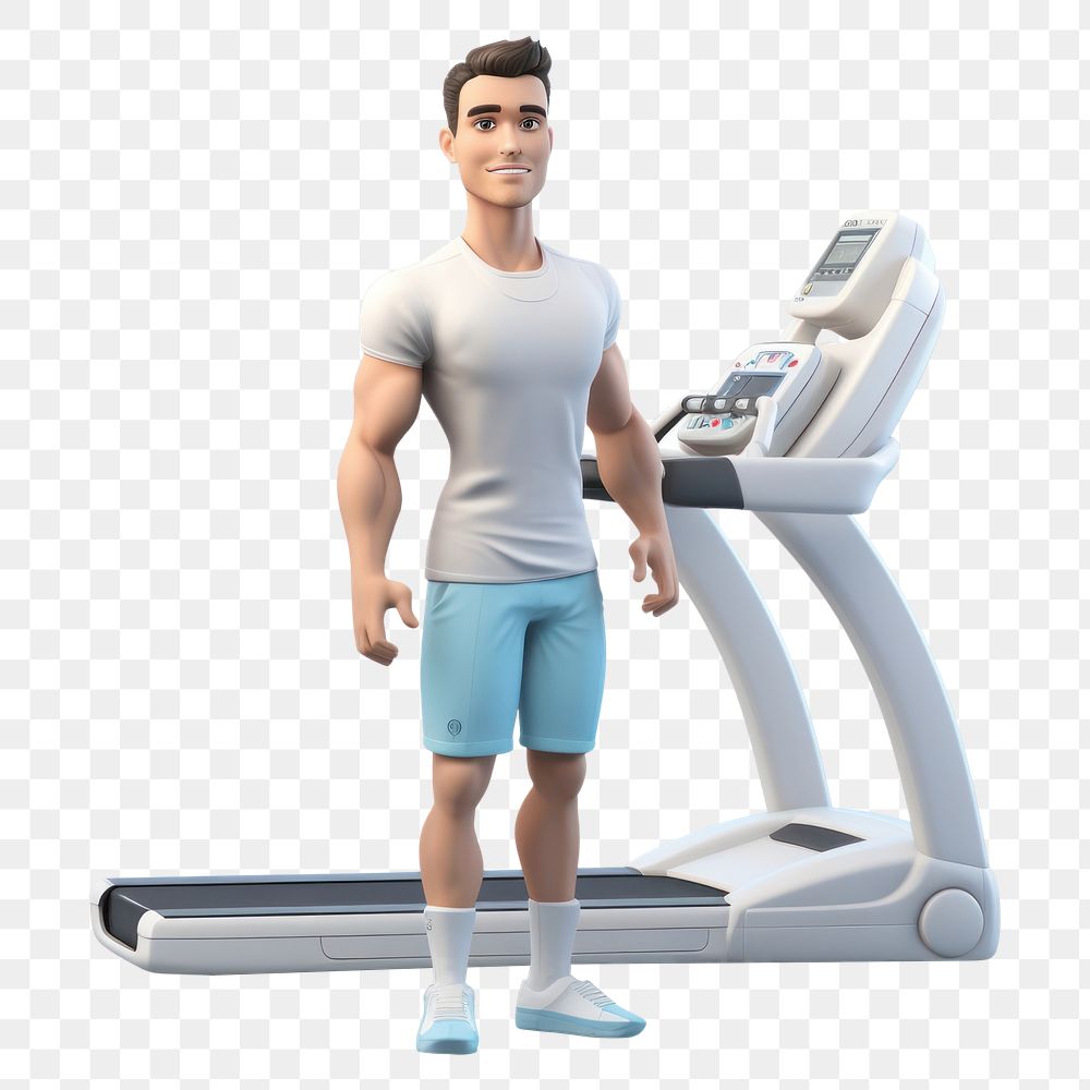 PNG Treadmill sports shorts gym. AI generated Image by rawpixel.