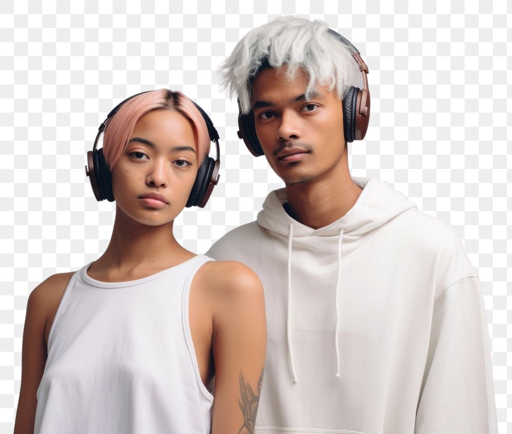 PNG Headphones photography portrait fashion. AI generated Image by rawpixel.
