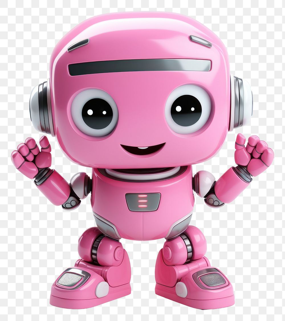 PNG Pink robot toy white background representation technology. AI generated Image by rawpixel.