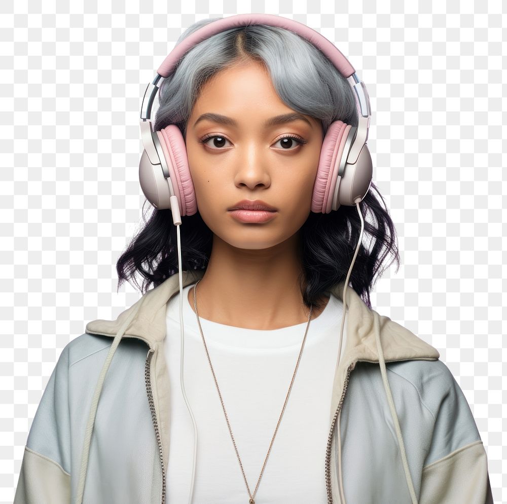 PNG Asian headphones portrait headset. AI generated Image by rawpixel.