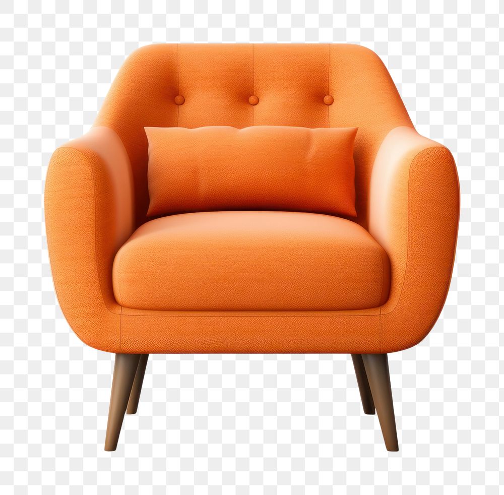 PNG  Orange modern chair furniture armchair . AI generated Image by rawpixel.