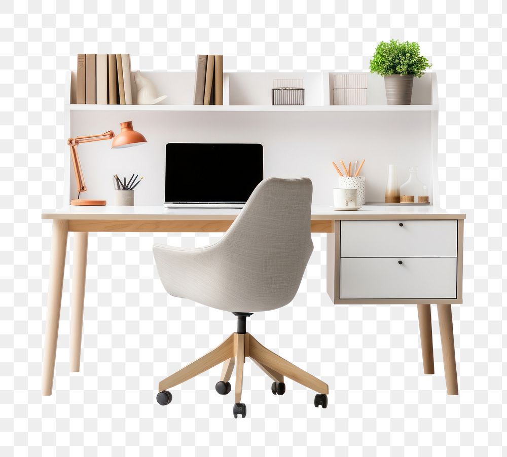 PNG  Modern working table kid furniture computer chair. AI generated Image by rawpixel.