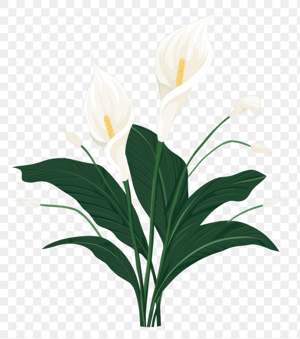 PNG Peace Lily plant flower inflorescence. AI generated Image by rawpixel.