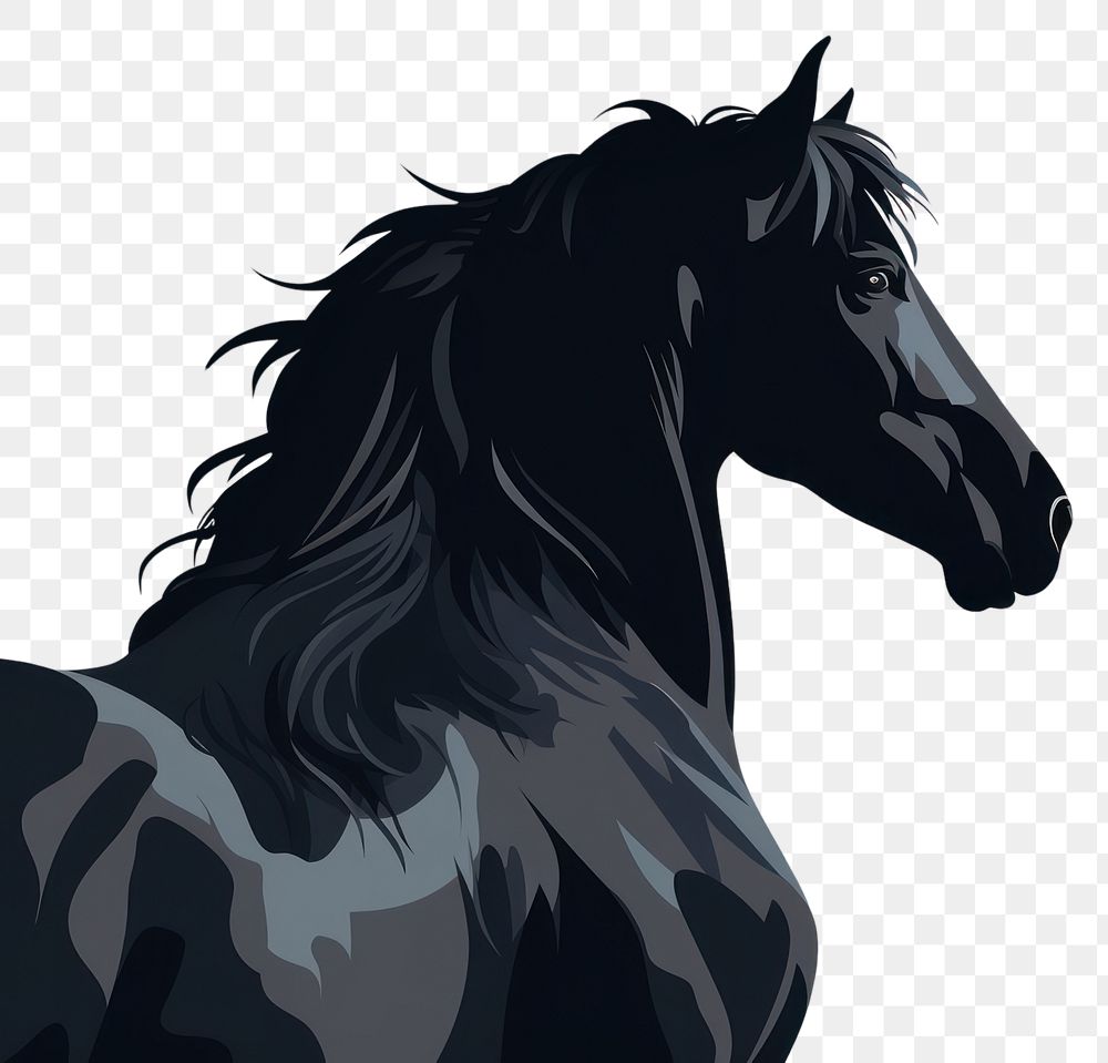 PNG Black horse stallion animal mammal. AI generated Image by rawpixel.