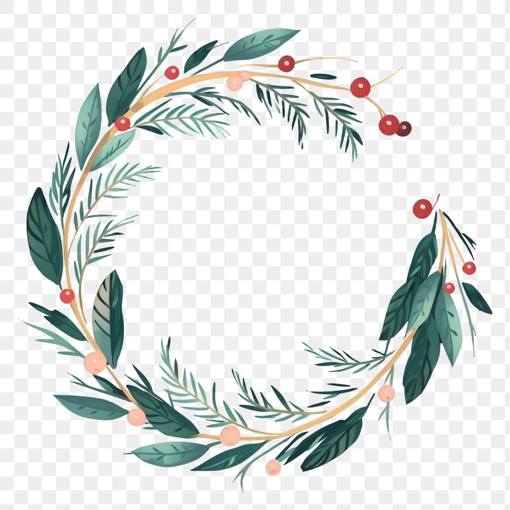 PNG Christmas wreath pattern nature night. AI generated Image by rawpixel.