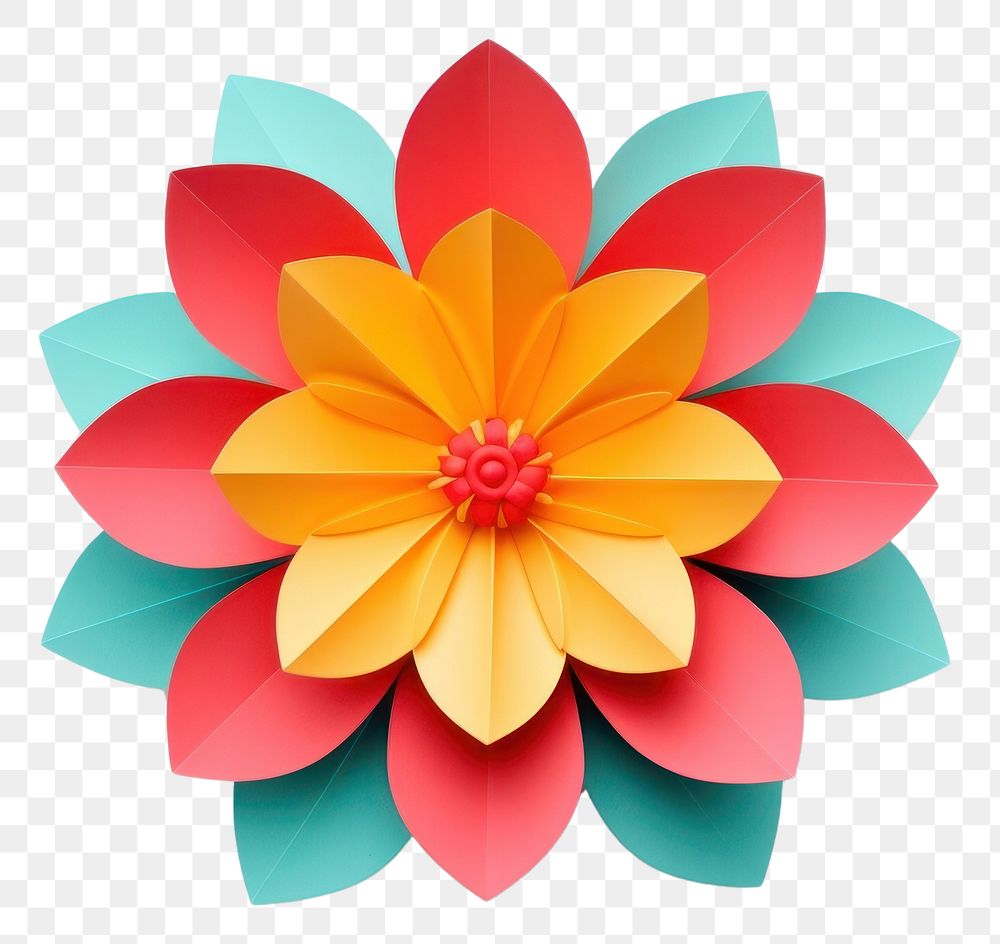 PNG One flower origami dahlia craft. 