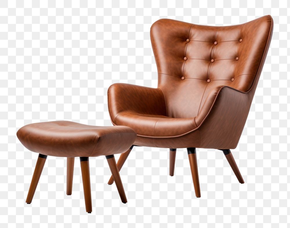 PNG  Armchair furniture brown . AI generated Image by rawpixel.