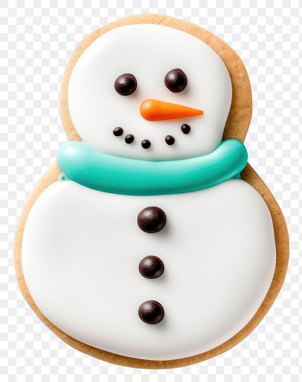 PNG 1 snowman cookie food white background anthropomorphic. AI generated Image by rawpixel.