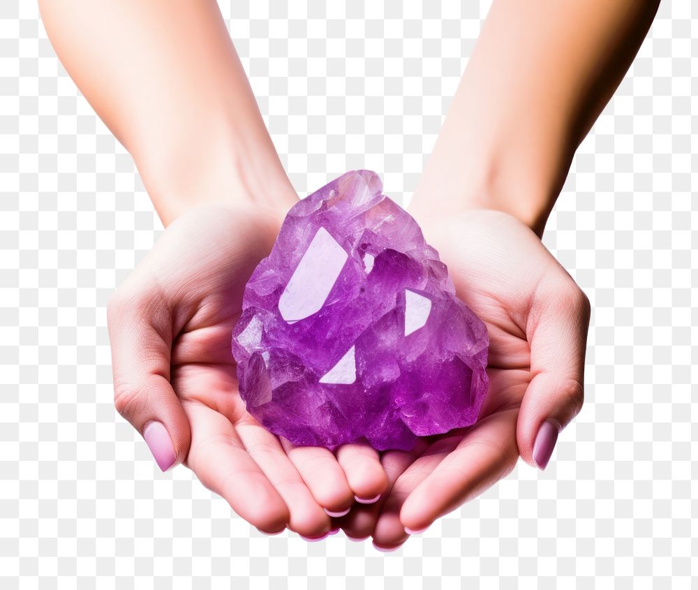 PNG purple gemstone, transparent background. AI generated Image by rawpixel