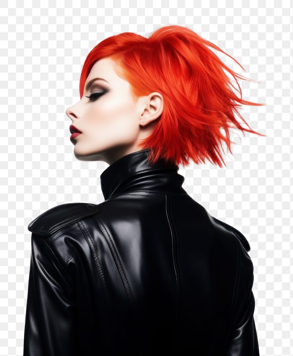 Cool woman png red hair, transparent background. AI generated Image by rawpixel