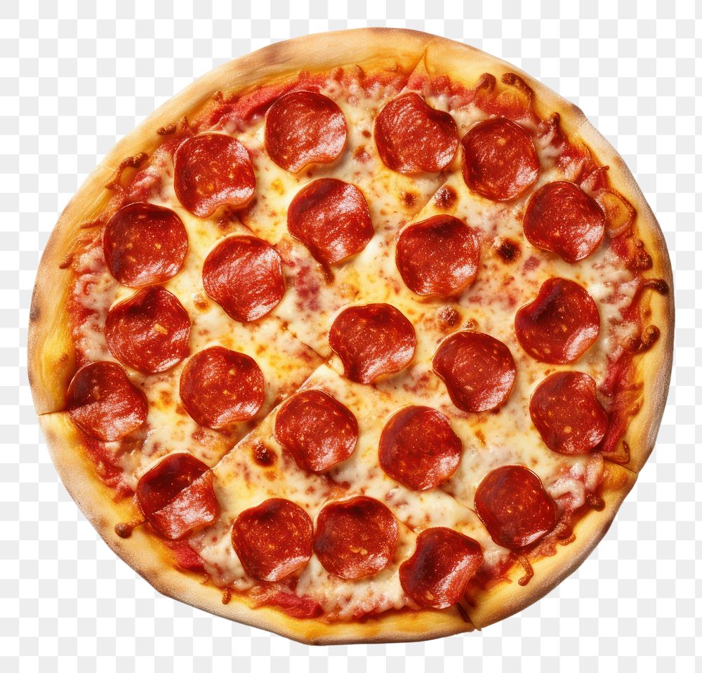PNG Pepperoni pizza food white background freshness. AI generated Image by rawpixel.