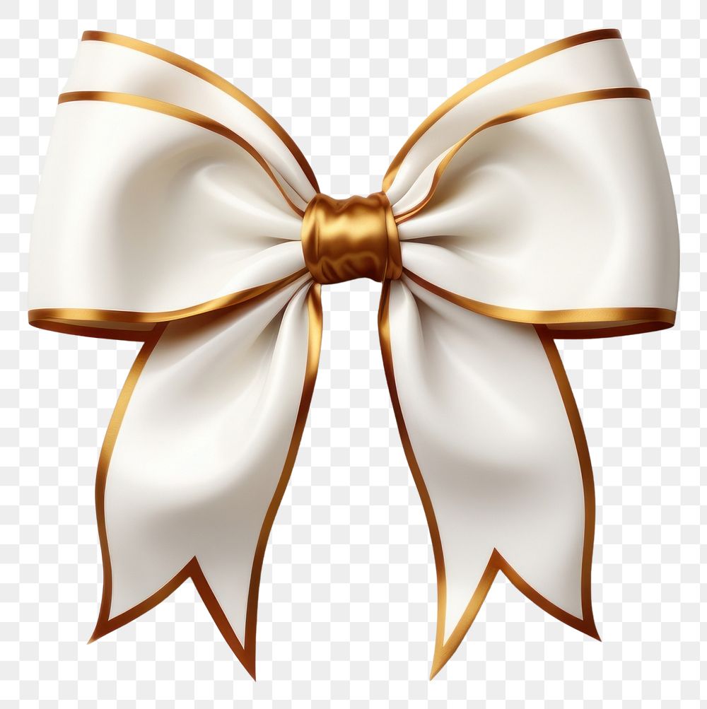 PNG White ribbon gold bow. AI generated Image by rawpixel.