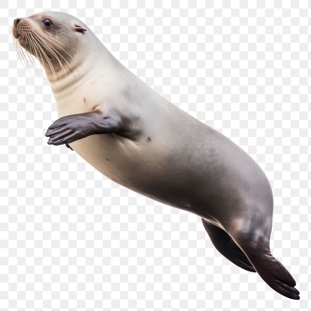 PNG Jumping seal animal mammal white background. AI generated Image by rawpixel.