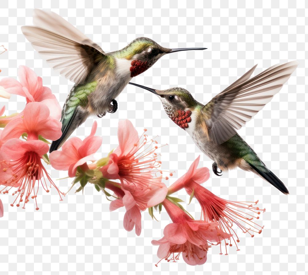 PNG Beautiful Hummingbirds hummingbird flower animal. AI generated Image by rawpixel.