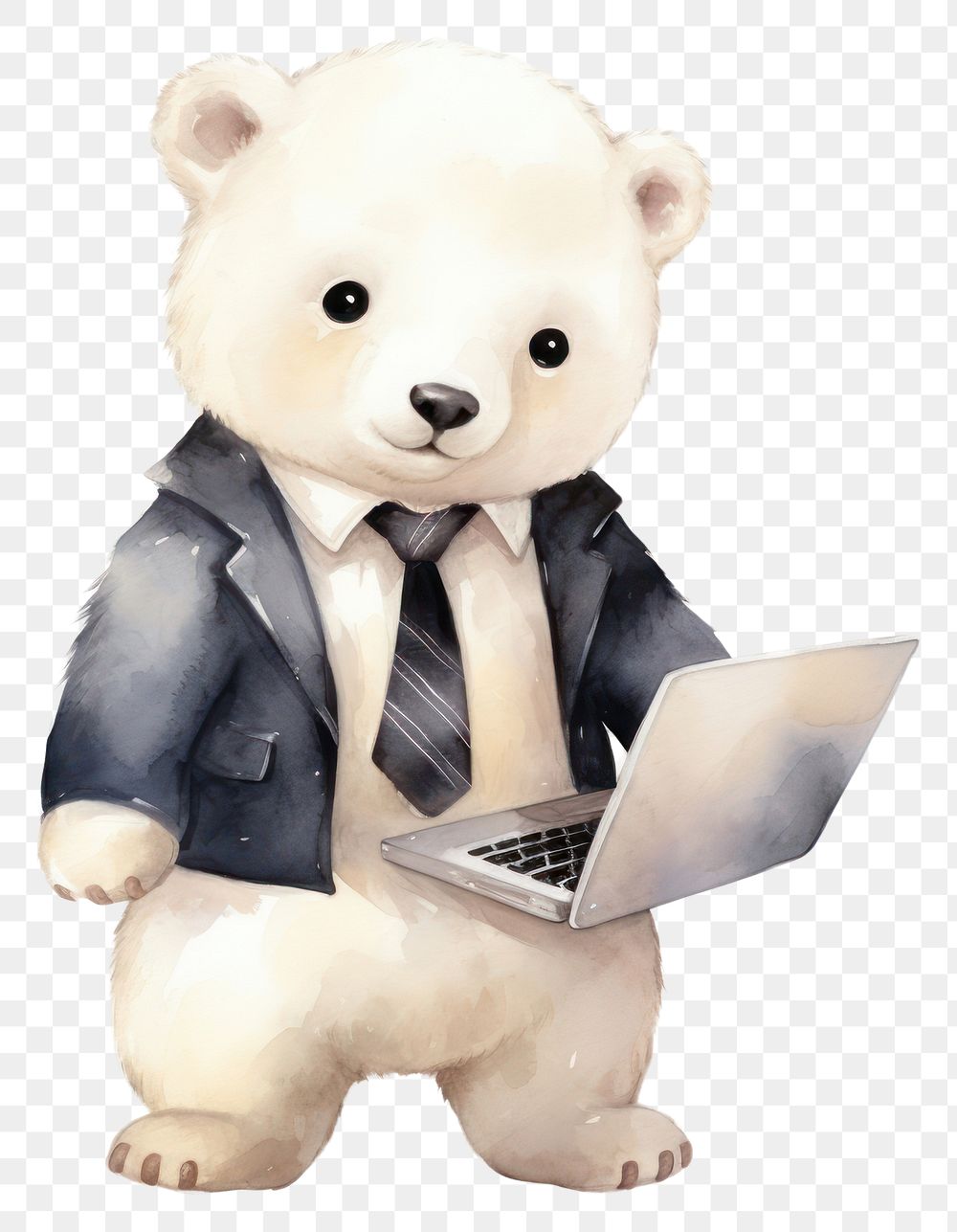 PNG Computer laptop bear toy. AI generated Image by rawpixel.