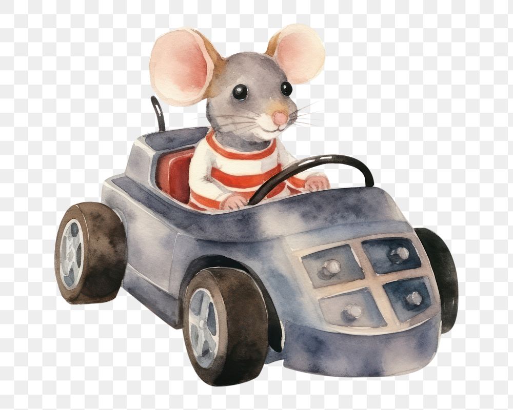 PNG Baby cute rat animal vehicle driving. AI generated Image by rawpixel.
