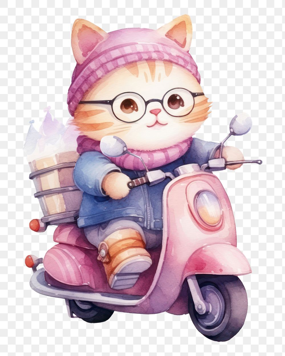 PNG Cat riding motocycle motorcycle vehicle scooter. AI generated Image by rawpixel.