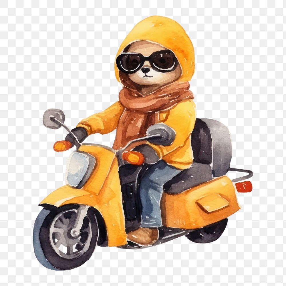 PNG Cute dog riding motocycle motorcycle vehicle scooter. AI generated Image by rawpixel.
