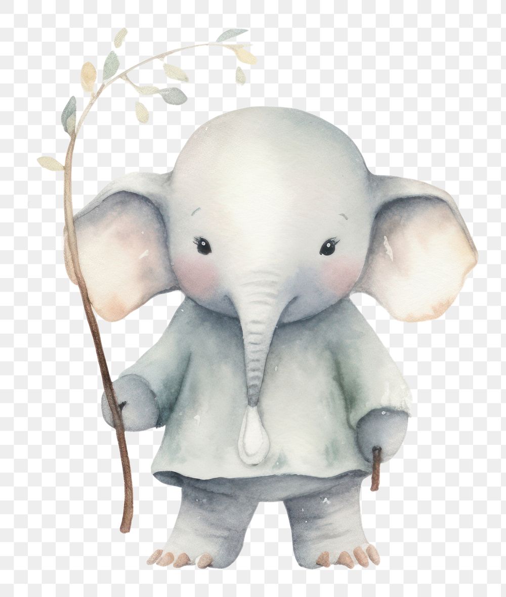 PNG 2 Elephants cute character animal elephant mammal. AI generated Image by rawpixel.