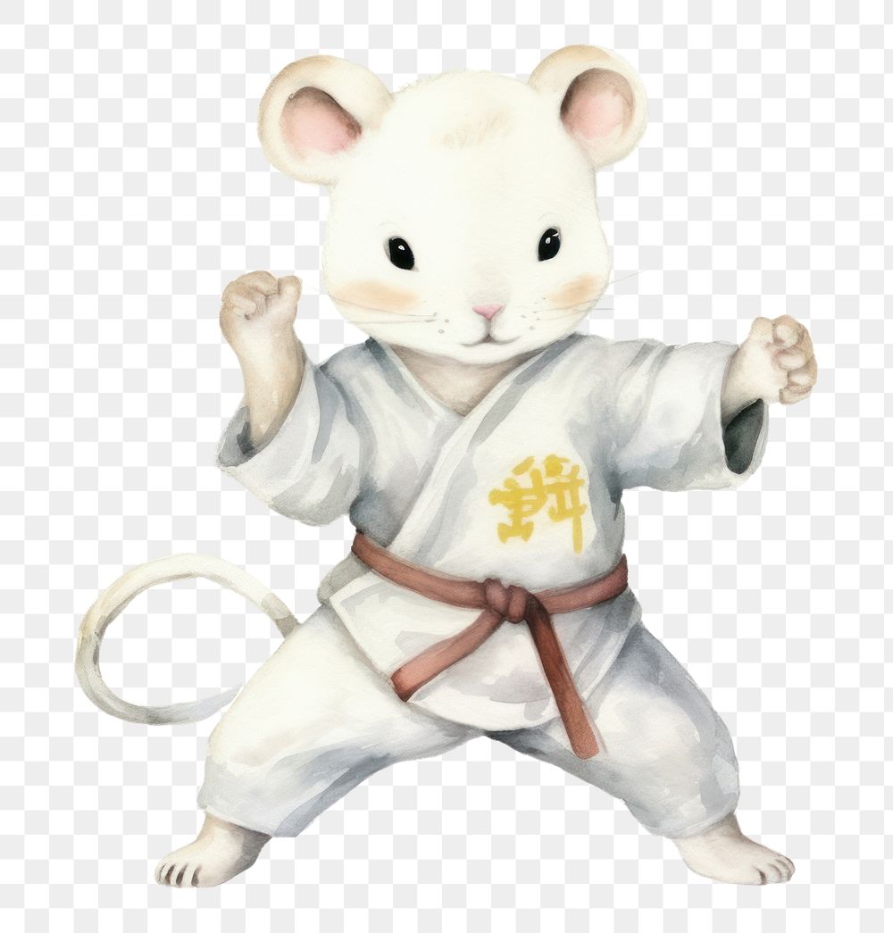 PNG Rat cute character animal sports karate. AI generated Image by rawpixel.