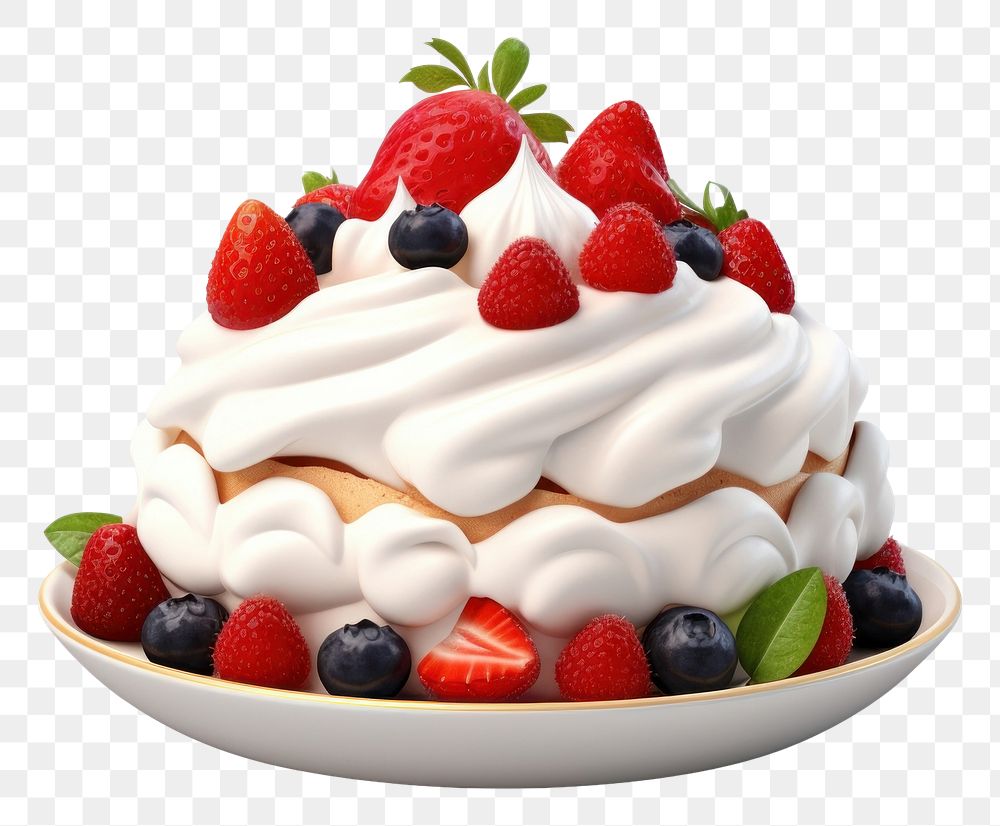 PNG Pavlova strawberry pavlova dessert. AI generated Image by rawpixel.