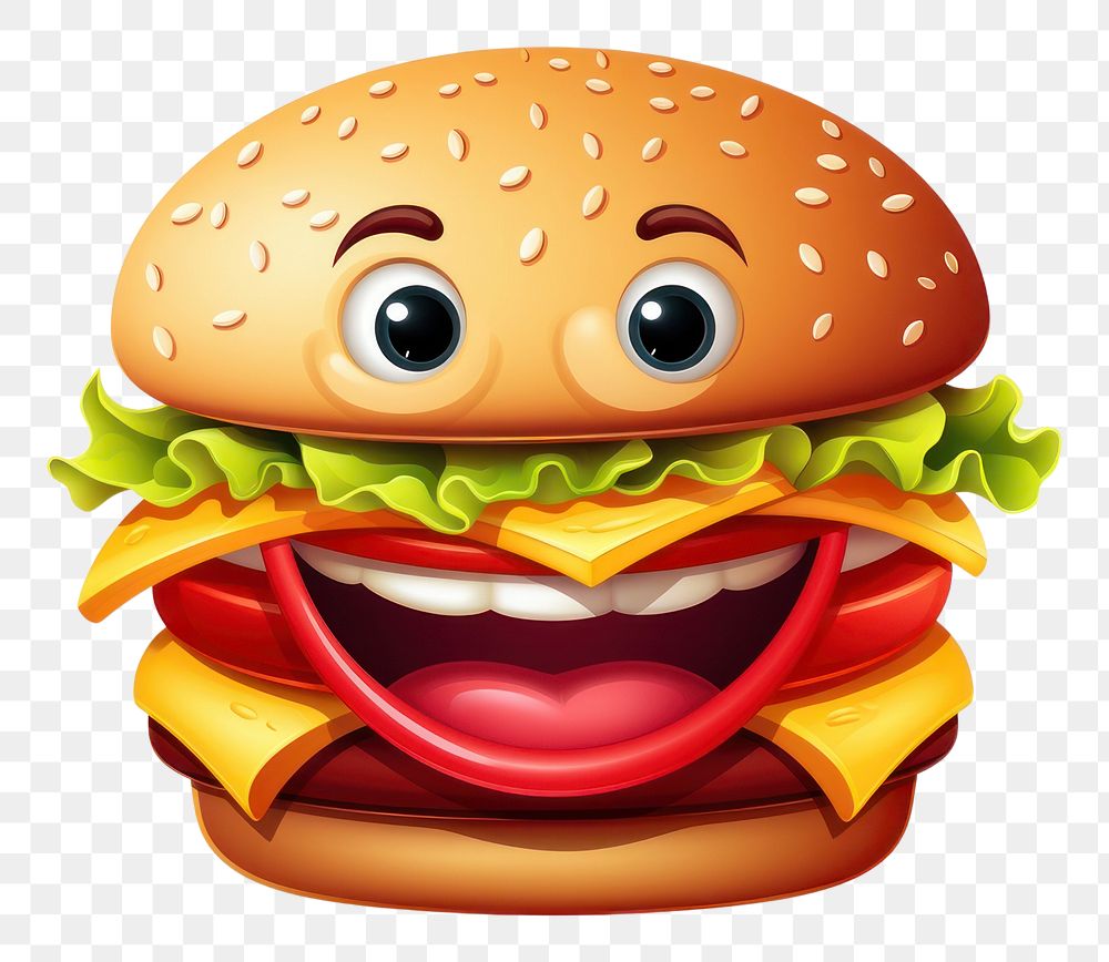 PNG Emoji food hamburger vegetable. AI generated Image by rawpixel.