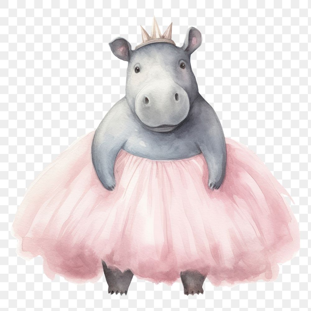 PNG Hippo wearing tutu animal mammal  