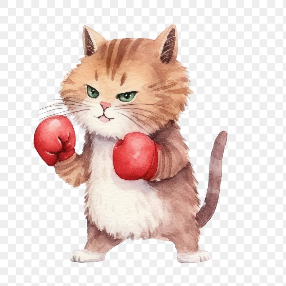 PNG Cute cats boxing mammal relaxation carnivora. AI generated Image by rawpixel.