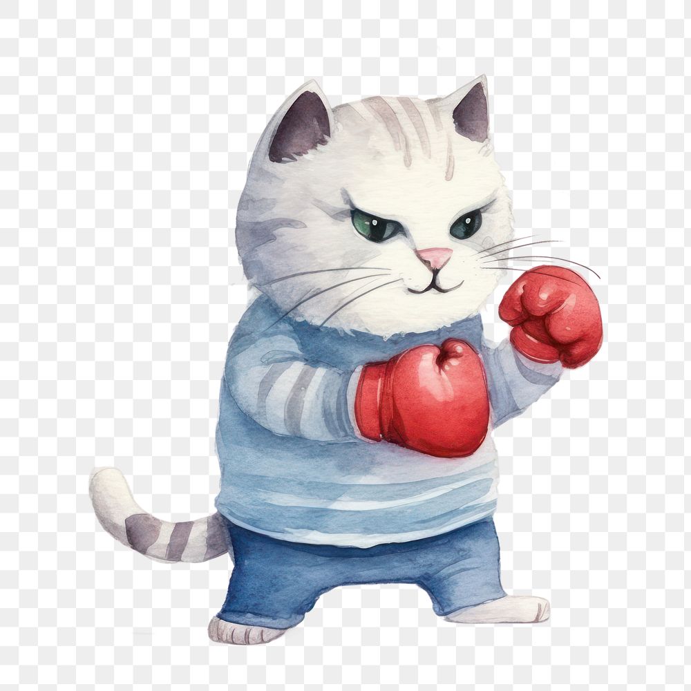 PNG Cute cats boxing mammal relaxation carnivora. AI generated Image by rawpixel.