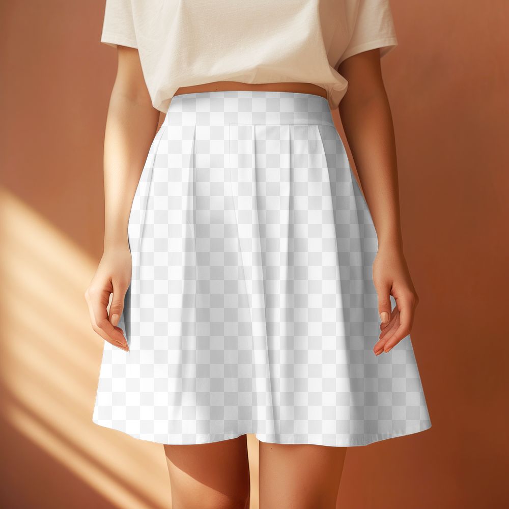 Women's skirt png, transparent mockup