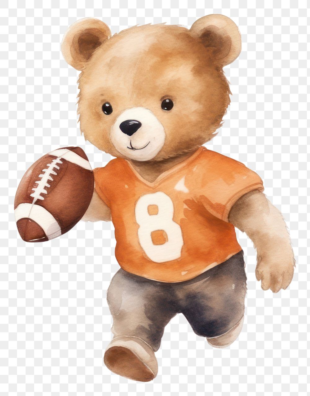 PNG Cute bear plays football sports mammal toy. AI generated Image by rawpixel.
