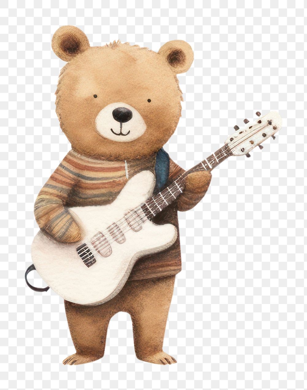 PNG Figurine guitar music bear. 