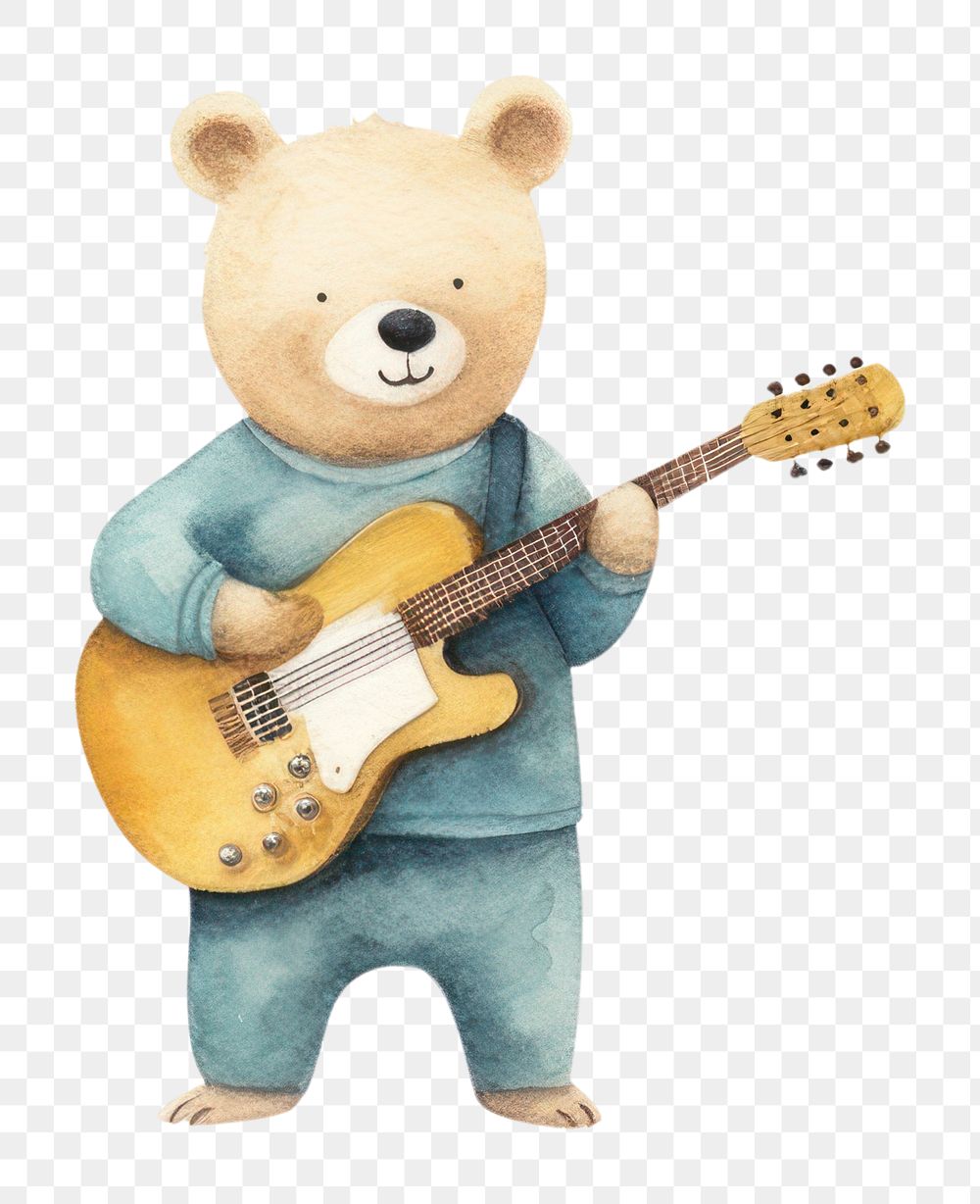 PNG Figurine guitar music bear. 