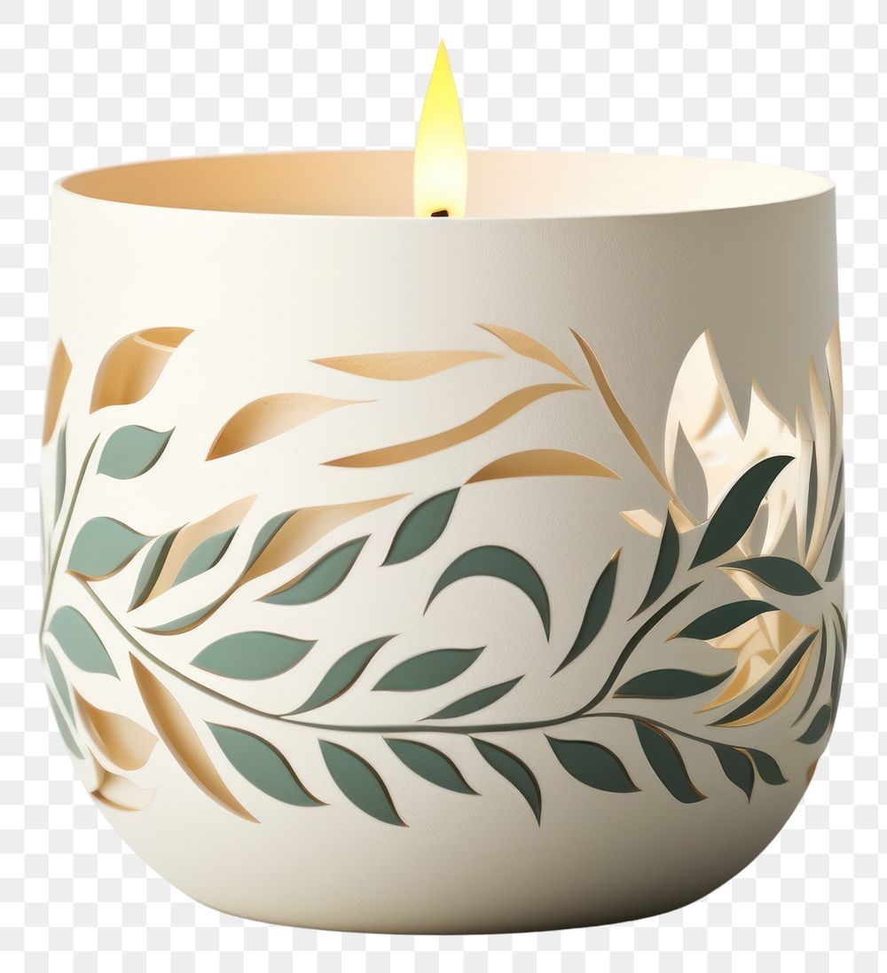 PNG Candle illuminated decoration porcelain. 