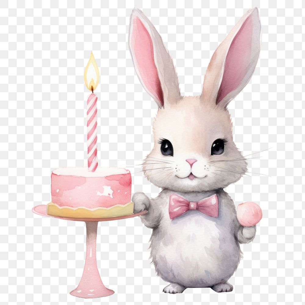 PNG Rabbit cake birthday dessert. AI generated Image by rawpixel.